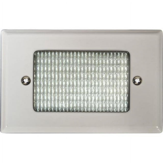 Dabmar Lighting LV618-W Cast Aluminum Recessed Open Face Brick, Step & Wall Light, White - 1.95 x 4.83 x 3.10 in.