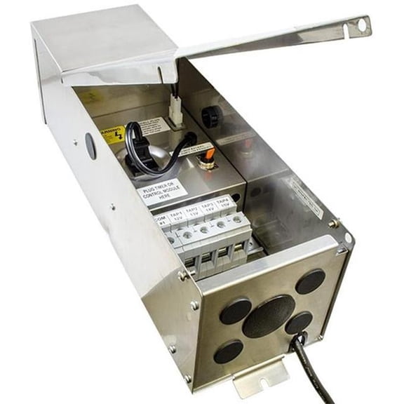 Dabmar Lighting LVT300-MT-SS 300W Low Voltage Stainless Steel Multi-Tap 12, 13 & 14 - 15 Lighting Transformer with Powercord