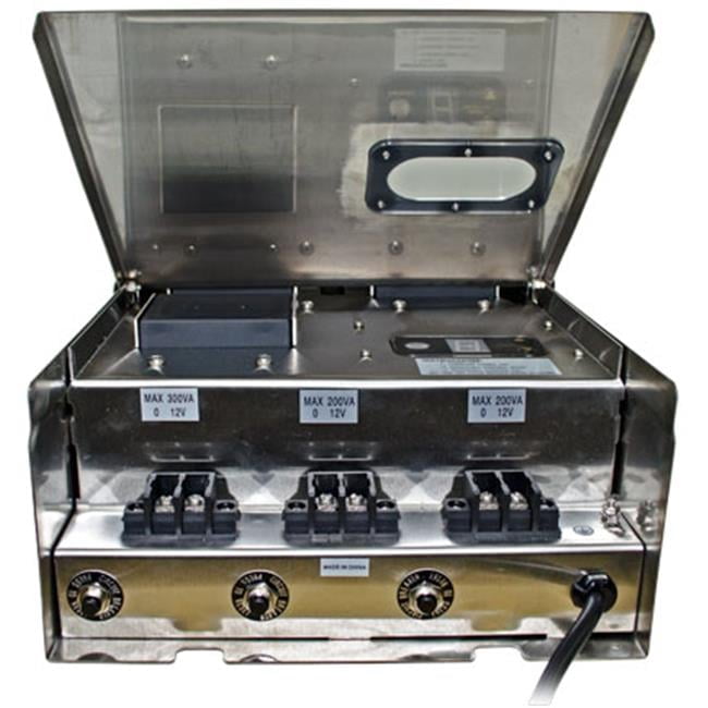 Dabmar Lighting LVT700-SS Magnetic 700 Watt Low Voltage Transformer with Digital Timer and Photocell- Stainless Steel