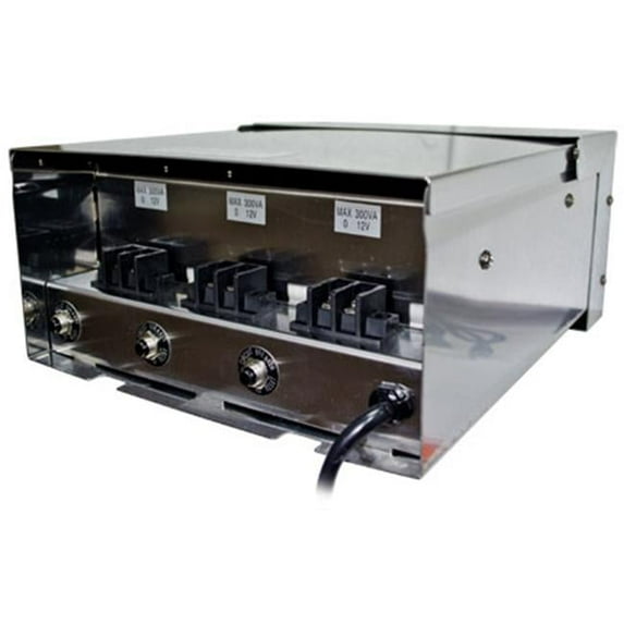 Dabmar Lighting  Magnetic 900 Watt Low Voltage Buck Boost Transformer with Power Cord, Stainless Steel