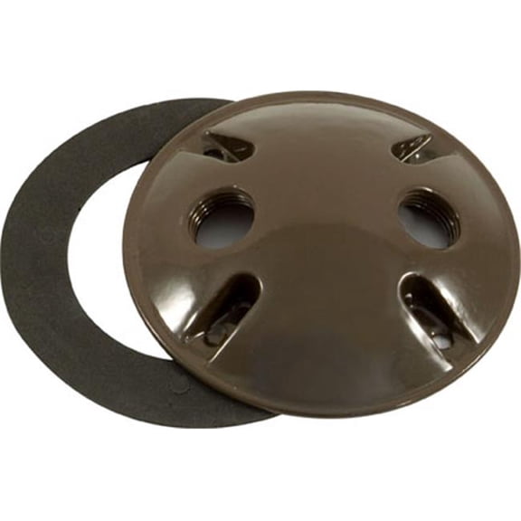 Dabmar Lighting P-11-2-BZ Round Box Cover with Two 0.5 in. Hole, Bronze
