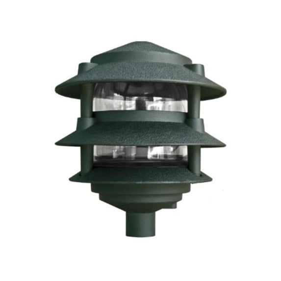 Dabmar Lighting Powder Coated 3-Tier Cast Aluminium Pagoda Light - 3 in. Base & 6 in. Top, Green
