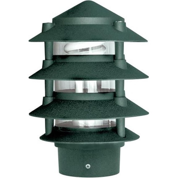Dabmar Lighting Powder Coated 4-Tier Cast Aluminium Pagoda Light - 3 in. Base & 6 in. Top, Green