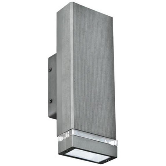 Dabmar Lighting Powder Coated Cast Aluminum Down Light Wall Fixture - Grey - 13.50 x 4.75 x 4 in.