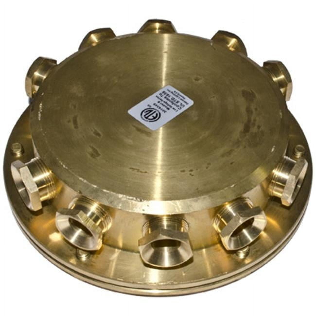 Dabmar Lighting UWB-10 10Ways Underwater Junction Box, Brass - 1.58 x 5.50 x 5.50 in.