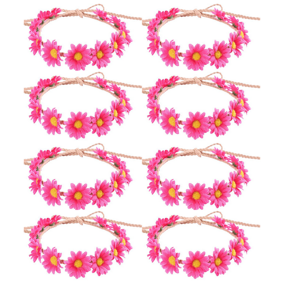 Daboolka Sunflower Crown Hair Wreath Daisy Flower Headbands Hippie Headbands Adjustable Floral Bridal Headpiece