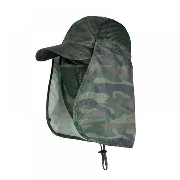 Daboom Fishing Hat Sun Cap Outdoor Hiking Hat with Removable Mesh Face Neck Flap Cover Windproof Strap