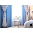 thumbnail image 1 of Daboom Light Blocking Geometric Line Print Blackout Curtains, Thermal Insulated Window Treatment Panels(Blue,39.37*78.74"), 1 of 3