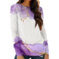 Dabozhi Blusa de manga larga Women's Long Sleeve Round Neck Shirt
