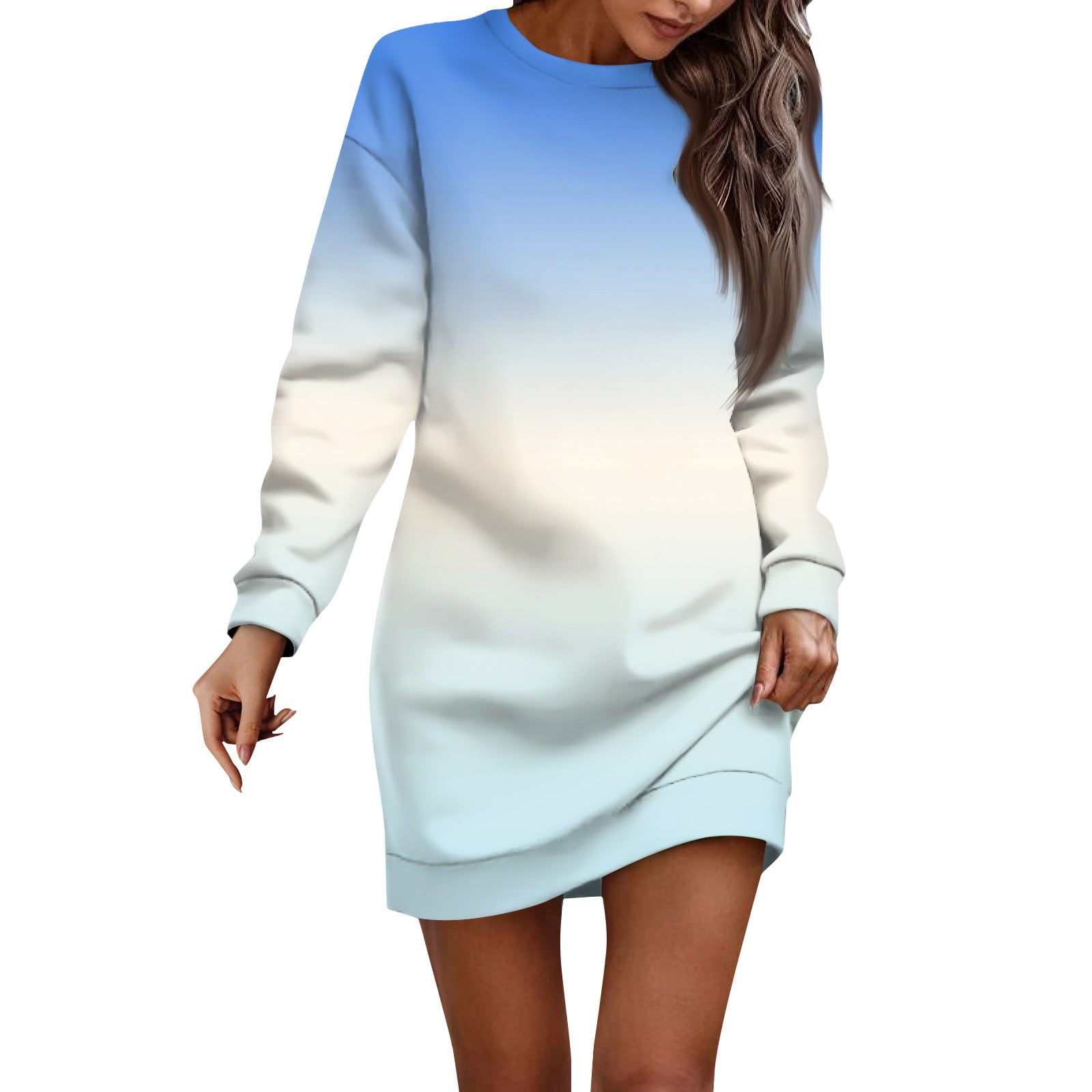 Dabozhi Vestido On Sale! Women Midi Hoodie Dress Long Sleeve Casual