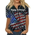 Dabozhi Womens Casual Tops Women's Loose Independence Day Printing