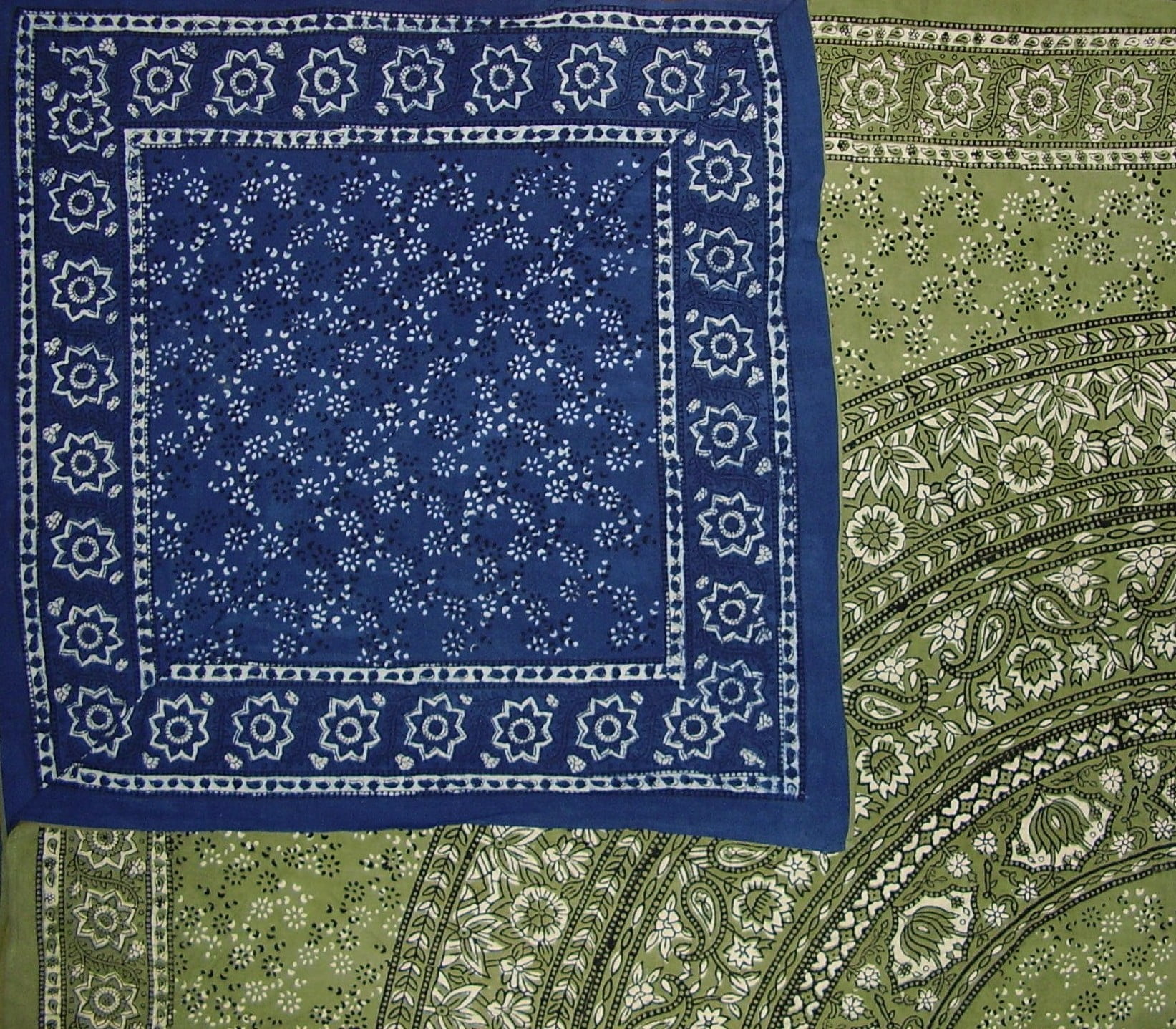 Dabu Block Print Reversible Duvet Cover Cotton  92" x 88" Fits Full-Queen Multi Color