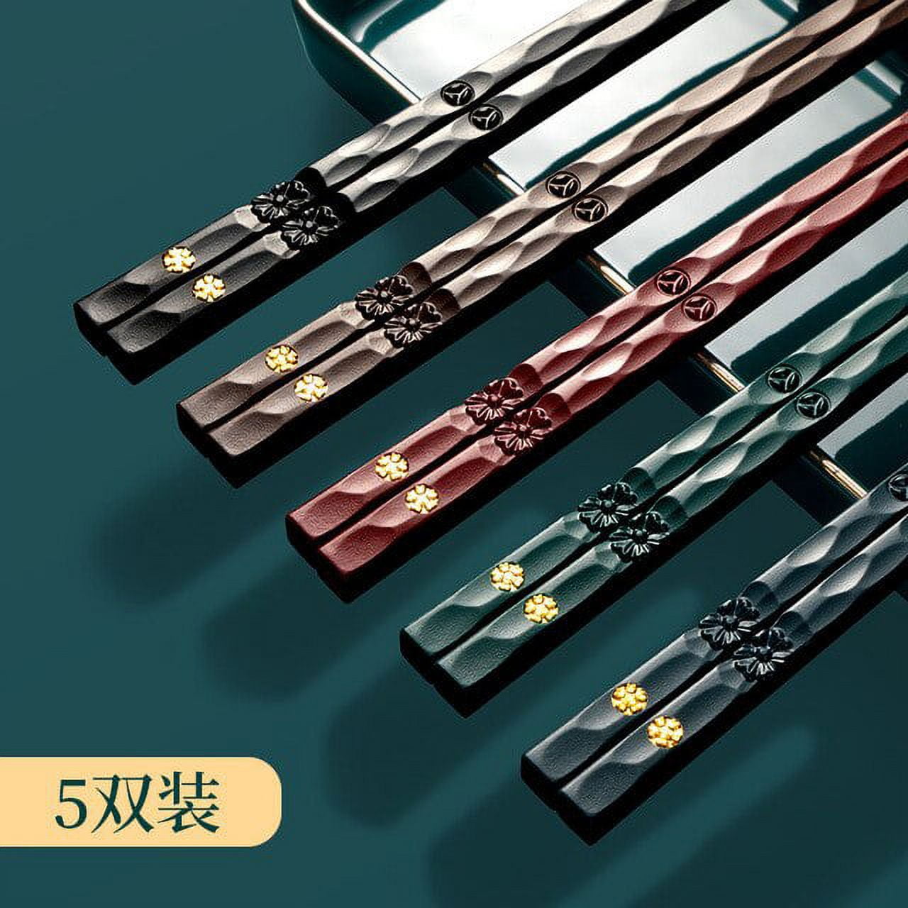 5Pairs Japanese Chinese Chopsticks Food Sushi Sticks Reusable Korean  Chopsticks Set Gift Metal AlloyTableware Palillos Chinos