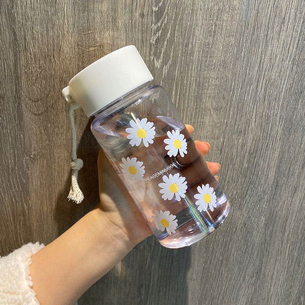 Small Daisy Transparent Plastic Water Bottle Creative Frosted