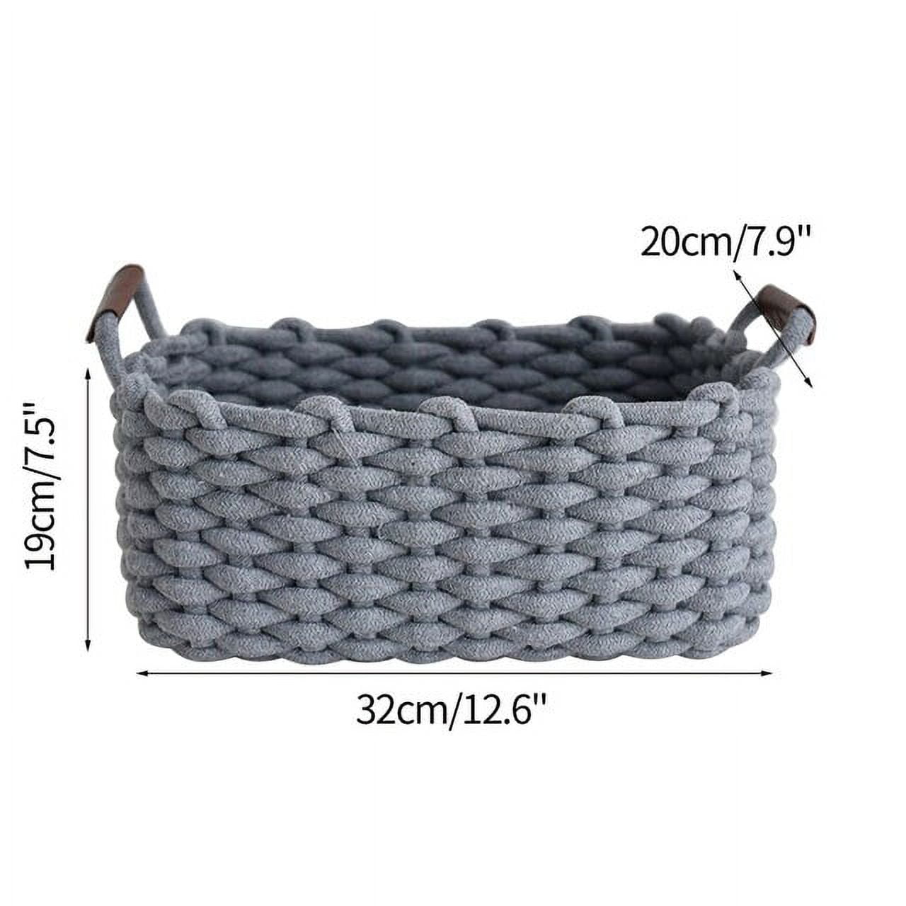 DabuLiu Cotton Rope Woven Basket Storage Basket Box Sundries Organizer Box Handmade Organizer