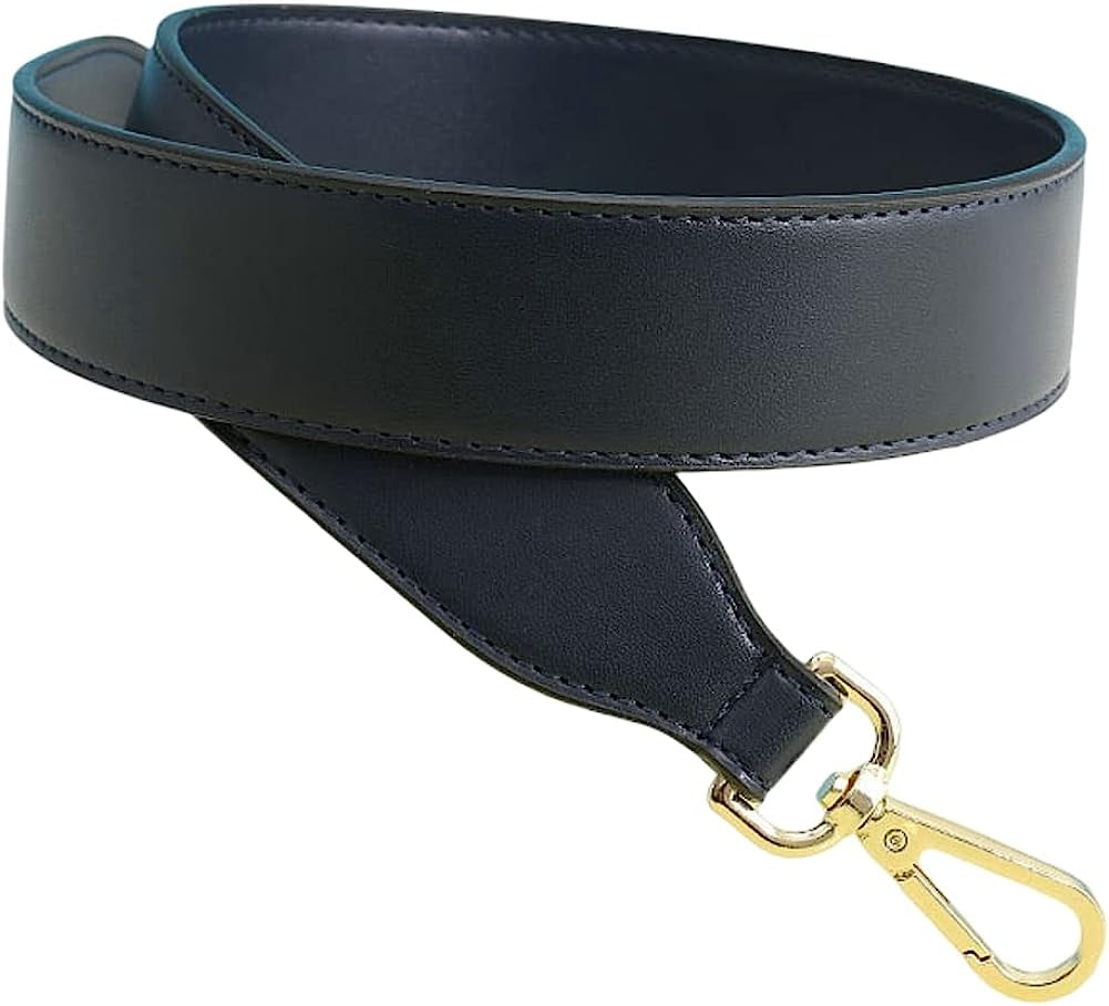 Adjustable PU Leather Crossbody Shoulder Bag Strap Replacement Purse Making - Black- Gold Buckle, Men's, Size: As described