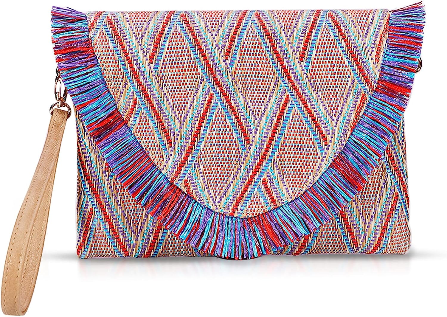 DabuLiu Straw Clutch Purses, Straw Beach Bag for Women, Bohemian