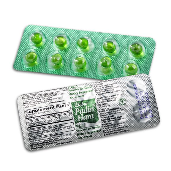 Dabur Pudin Hara Pearls Herbal Mint Oil Capsules, Dietary Supplements, 10 Strips
