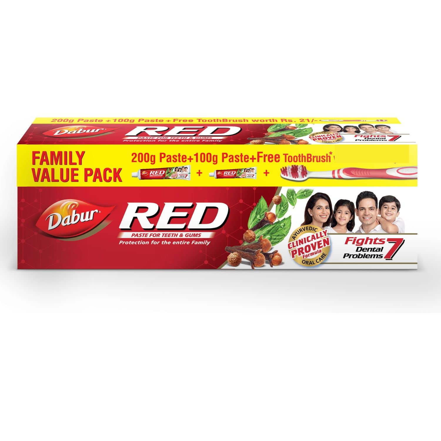 Dabur Red Toothpaste 300g Family Pack World's No.1 Ayurvedic Paste
