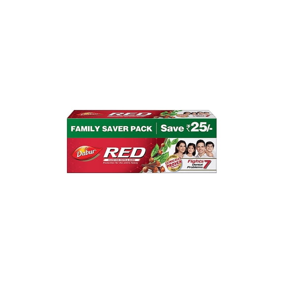 Dabur Red Toothpaste - 500g | World's No.1 Ayurvedic Paste | Provides Germ Protection, Cavity Protection, Plaque Removal | Prevents Gum Bleeding, Yellow Teeth, Toothache, Bad Breath