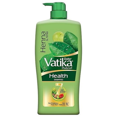 Dabur Vatika Health Shampoo, With Henna & Amla For Problem Free Hair - 1L