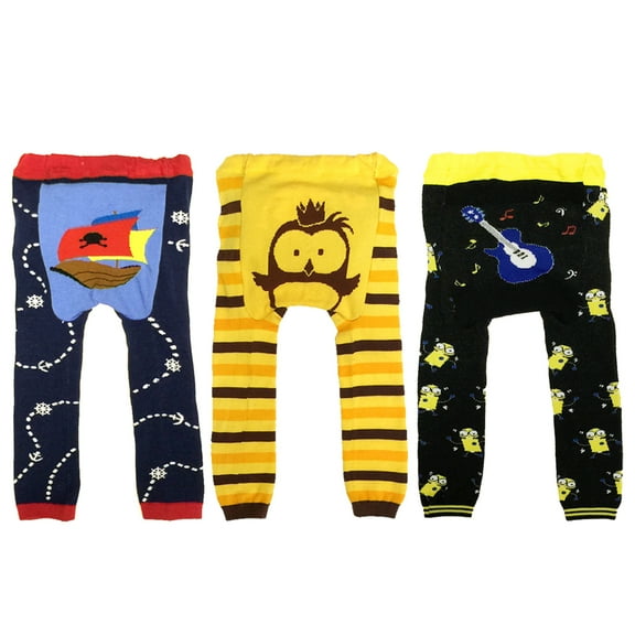 Dabuyu Baby Leggings (Set of 3), Pirates/ Owl/ Rocker, 90cm