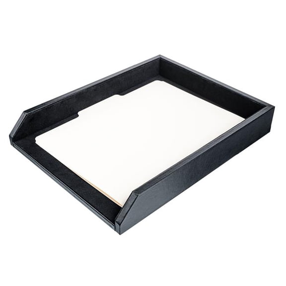 Dacasso AC-1001 Classic Black Leather Front-Load Letter Tray