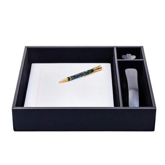 Dacasso AC-1040 Black Leather Conference Room Organizer Tray