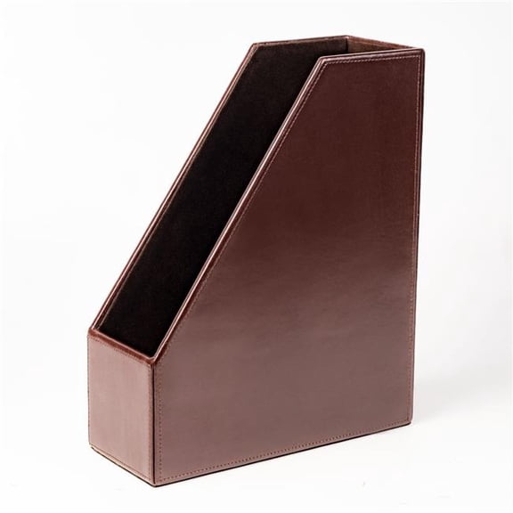 Dacasso AG-3682 Dark Brown Bonded Leather Magazine Rack
