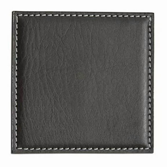 Dacasso Black Leatherette Low Profile Coaster