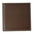 thumbnail image 1 of Dacasso Brown Leatherette Low Profile Square Coaster, 1 of 2