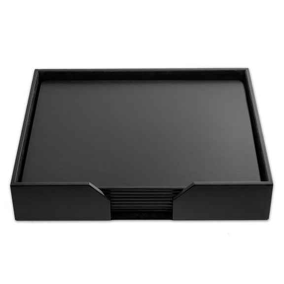 Dacasso DF-1076 Black Leather 9 Piece Conference Room Set, 20 x 16 Size Pads