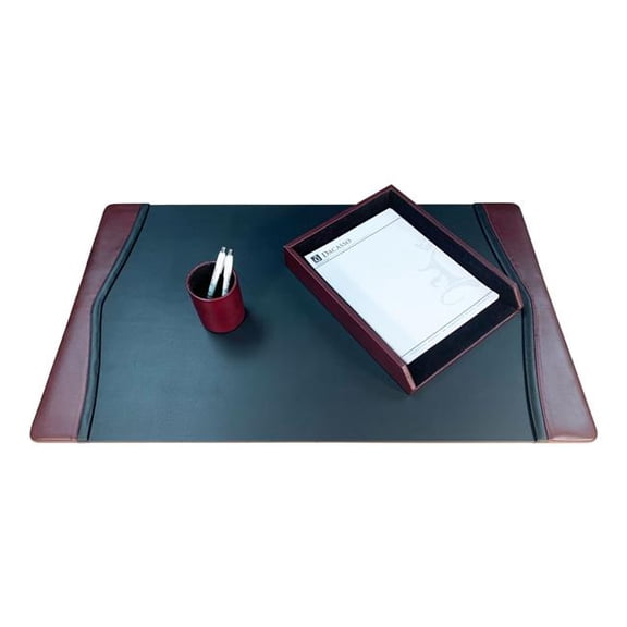 Dacasso DF-7037 Burgundy Contemporary Leather 3-Piece Desk Set
