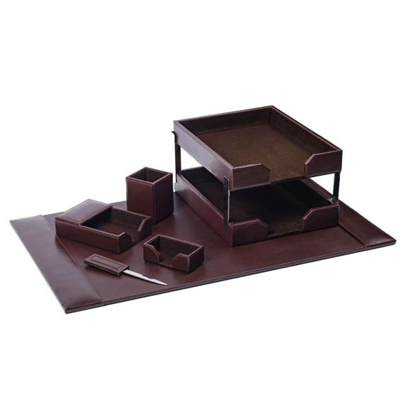 Dacasso  DL-3603 Dark Brown Bonded Leather 8-Piece Desk Set
