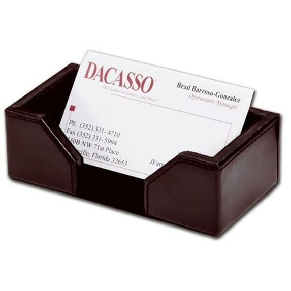 Dacasso Dark Brown Bonded Leather Business Card Holder