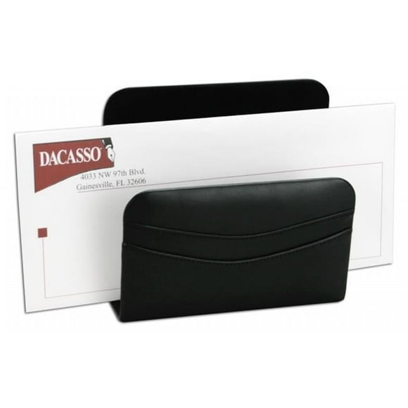 Dacasso Letter Holder - Black Hand-Tucked Genuine Top-Grain Leather