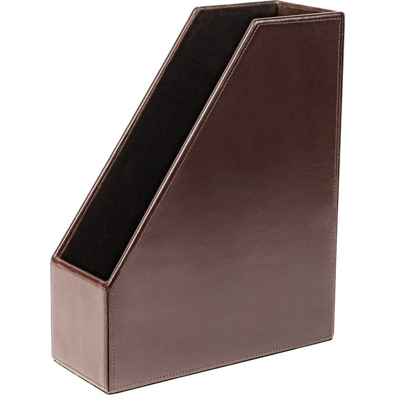 Dacasso Magazine Rack, Econo-Line Dark Brown Leather
