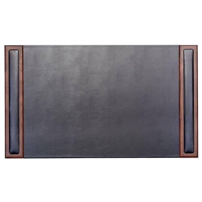 Dacasso  PG-8401 Walnut & Black Leather 34 in. x 20 in. Side-Rail Desk Pad