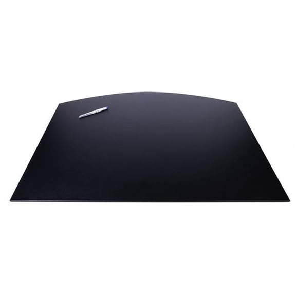Dacasso PR-1022 Classic Black Leather 34 in. x 24 in. Arched Desk Mat without Side-Rails