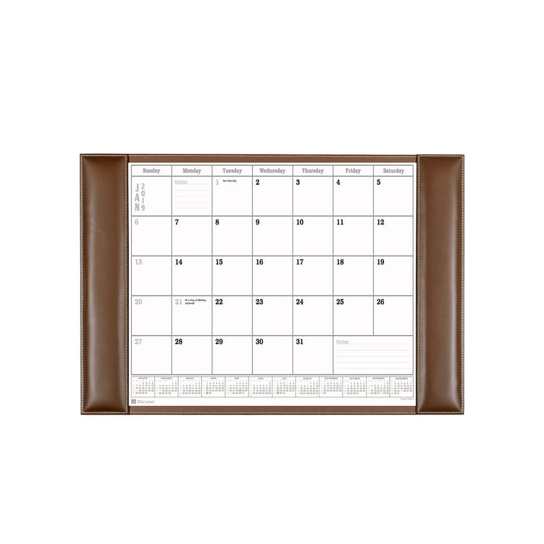 Dacasso Rustic Leather Calendar Desk Pad Walmart