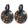 thumbnail image 1 of Dachshund 2Pcs PU Leather Round Luggage Tags with Privacy Cover and Name ID Tag for Suitcase, Handbags, Backpacks, School Bags, 1 of 1