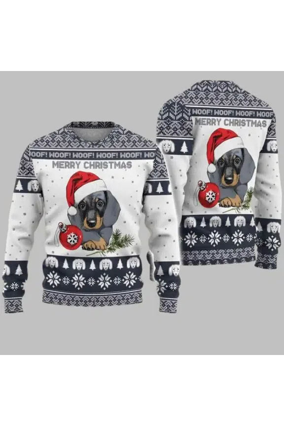 Dachshund 3D Christmas Sweater