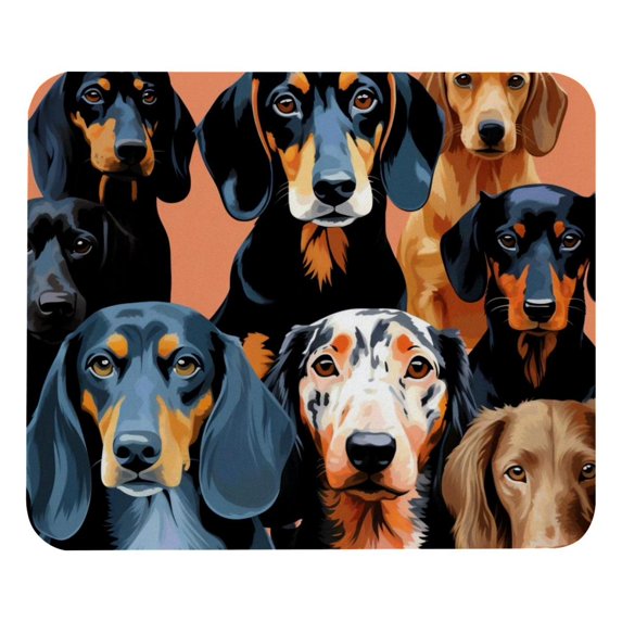 Dachshund 8.3x9.8 Inch Square Non-Slip Rubber Bottom Mouse Pad, Desk Pad, Desk Mat - Printed Design for Office and Gaming