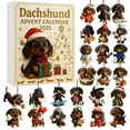 thumbnail image 1 of Dachshund Advent Calendar 2025 Collectible Figurine Set with 24 Unique Dog Ornaments Holiday Countdown Decoration Gift for Dog Lovers, 1 of 5