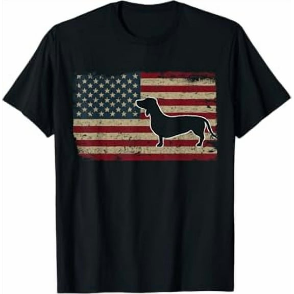 Dachshund America Flag Patriotic Weiner Dog Gift Unisex T-Shirt for Men Women Kids Toddler