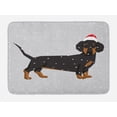 thumbnail image 1 of Dachshund Bath Mat, Low Poly Dog Wearing a Christmas Hat in Snow, Plush Bathroom Decor Mat with Non Slip Backing, 29.5" X 17.5", Grey Dark Grey, by Ambesonne, 1 of 2