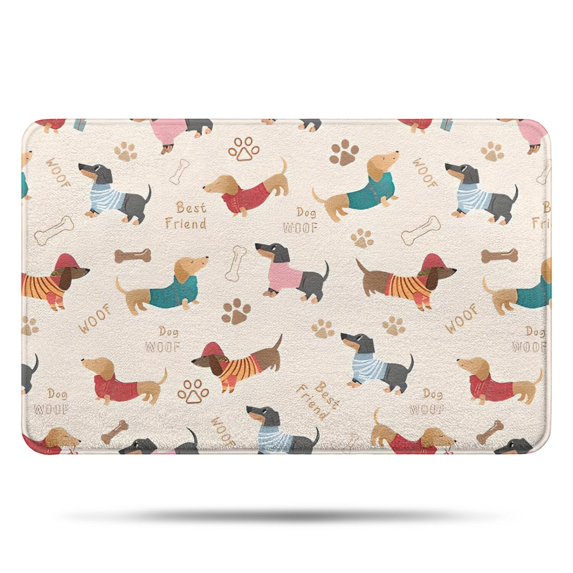 Dachshund Bathroom Rugs Mat,Non Slip Microfiber Bathroom Rug,Rubber Backing,Soft Bathroom Mats for Bathroom Floor,Tub and Shower,17x27in(43x68cm)