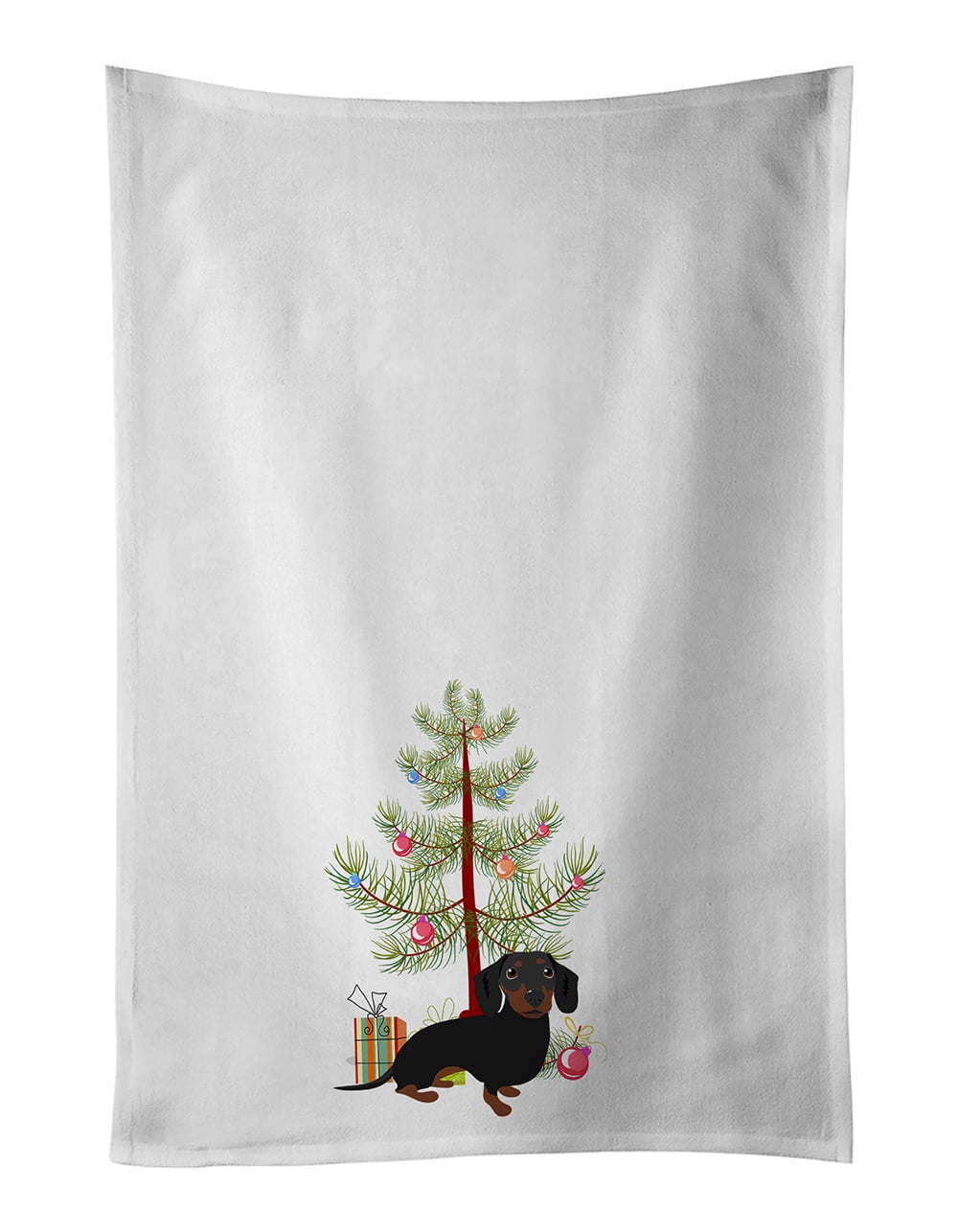 Carolines Treasures WDK3071WTKT 28 x 19 in. Unisex Siberian Husky Black & White No.2 Christmas White Dish Towels Kitchen Towel - Set of 2