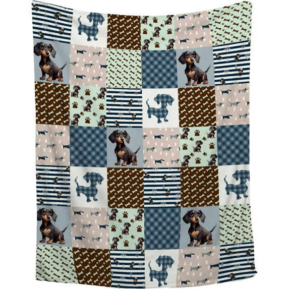 Dachshund Blanket Dachshund Gifts for Women,Piano Music Dachshund Dog Throw Blanket Dog Lovers Gifts for Women,Lightweight Blanket for Bedroom Sofa Decor,Queen Size-60"x80"