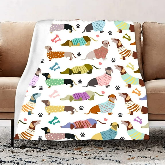 Dachshund Blanket Dachshund Gifts for Women Cute Wiener Dog Lightweight Cozy Flannel Fleece Throw Blanket Dachshund Decor 30x40